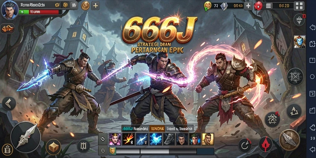Tampilan gameplay strategi yang menegangkan di 666J.