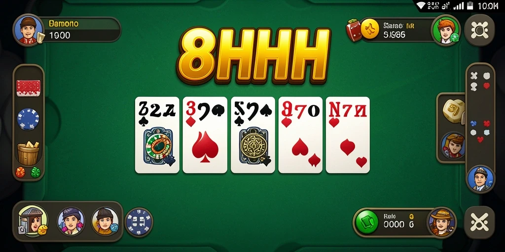 Tampilan menarik dari gameplay domino 8HHH yang seru.