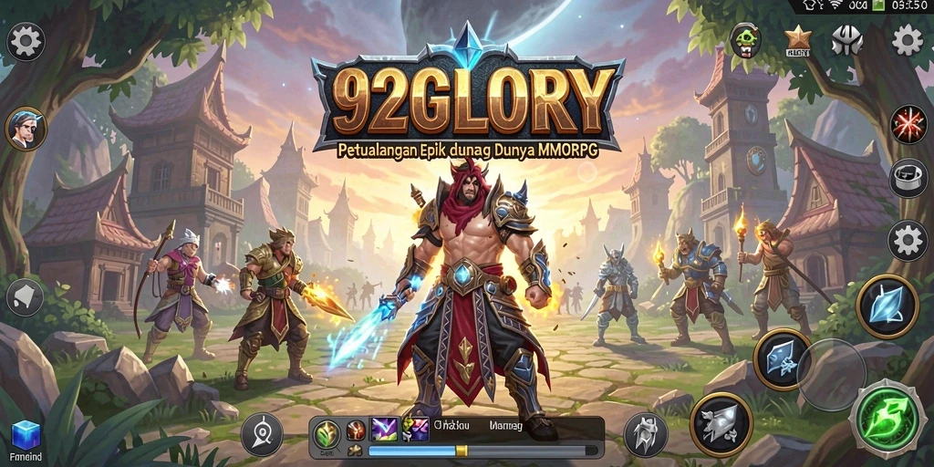 Tampilan gameplay seru dalam dunia magis 92GLORY.