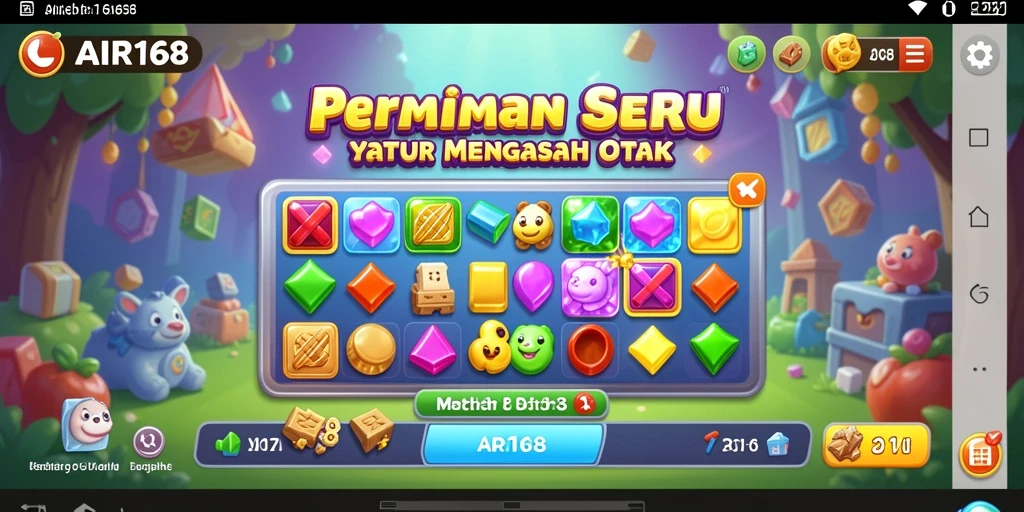 Tampilan gameplay AIR168 yang menarik dan penuh warna untuk pengalaman Match-3.