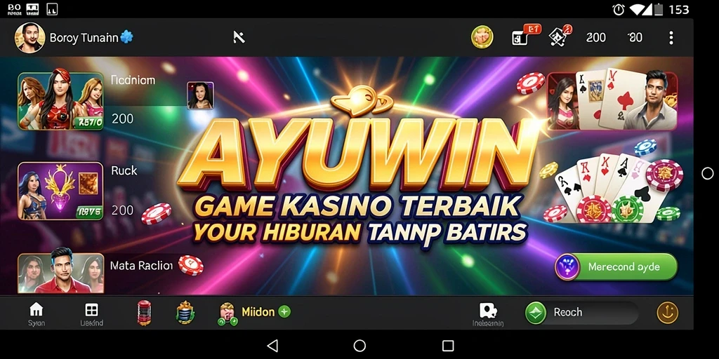 Tampilan permainan AYUWIN dengan grafis kasino yang menawan.