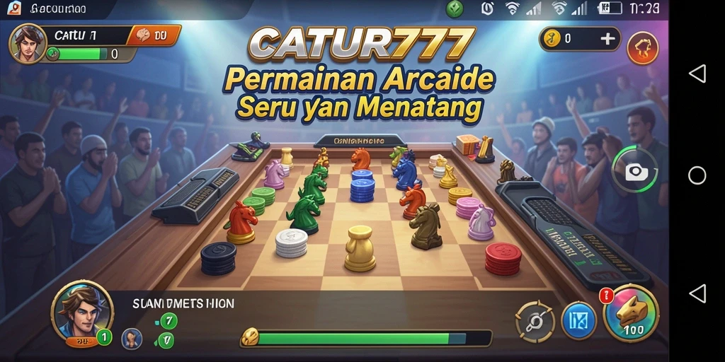 Tampilan gameplay seru CATUR777 di layar ponsel.