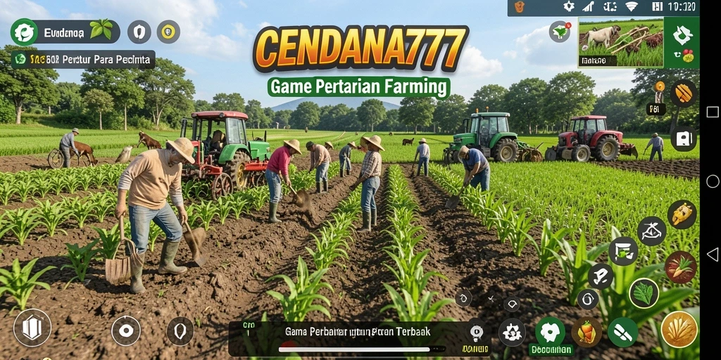 Screenshot utama CENDANA777 menampilkan gameplay pertanian yang menarik.