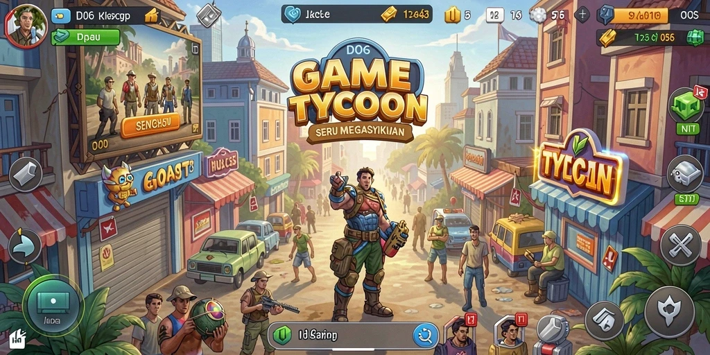 Screenshot gameplay D06 menampilkan keseruan membangun bisnis Tycoon.