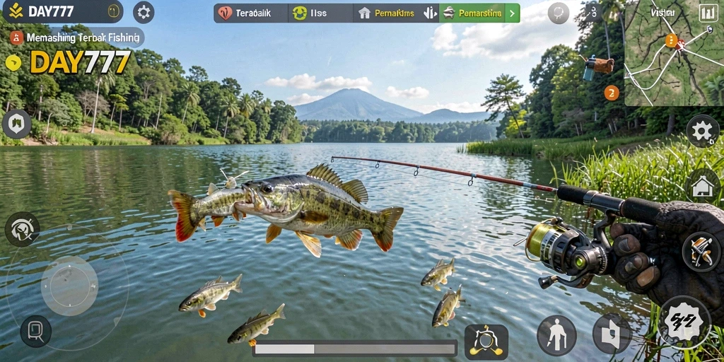 Screenshot utama DAY777 menampilkan pengalaman seru memancing ikan.