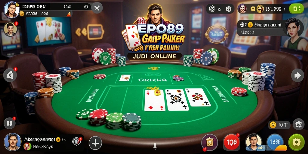 Tampilan gameplay DEPO89 menunjukkan suasana permainan poker yang seru.