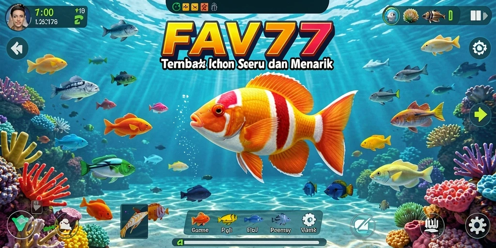 Tampilan gameplay seru FAV77 dengan aksi Tembak Ikan yang menarik.