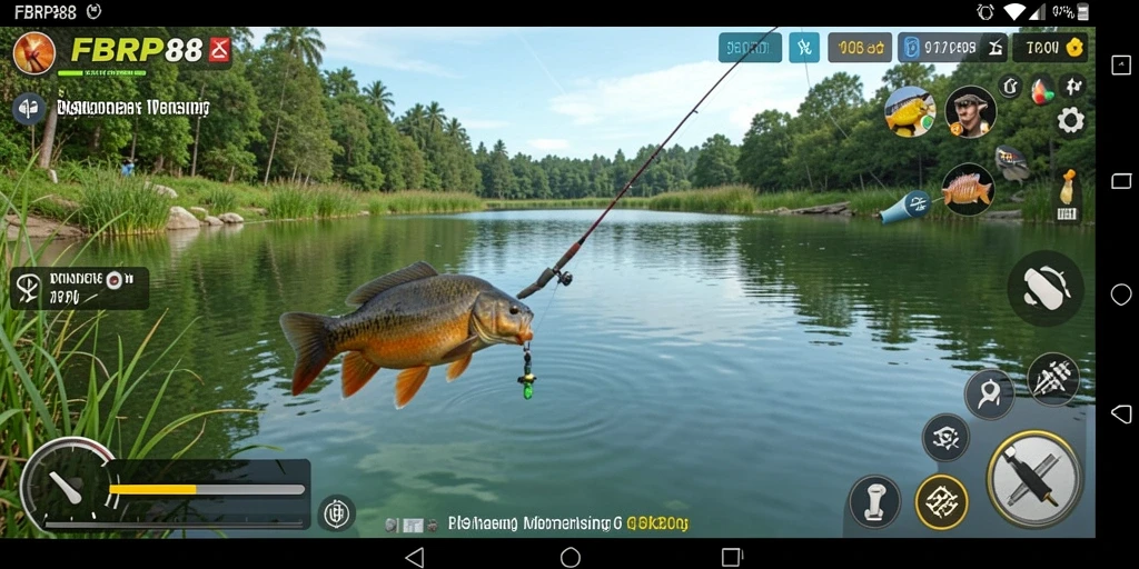 Screenshot FBRP88 menampilkan gameplay memancing yang realistis dan menakjubkan.