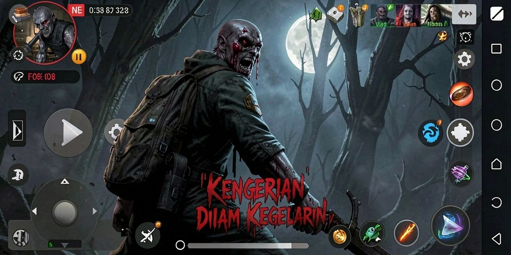 Tampilan gameplay menakutkan di FO8 dengan suasana Horror yang mencekam.