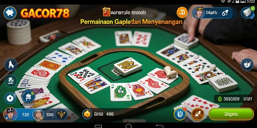 Tampilan utama GACOR78 dengan gameplay Gaple yang seru.