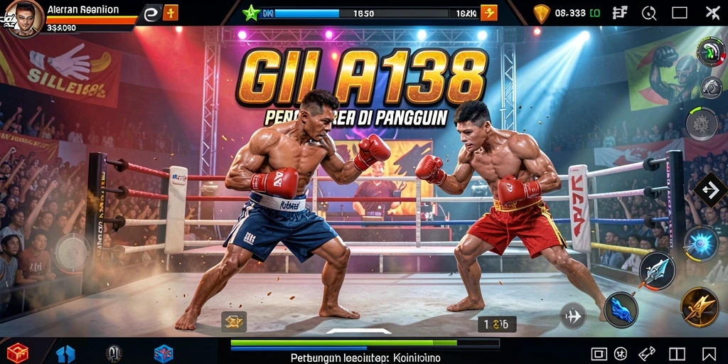 Screenshot GILA138 menampilkan pertarungan epik antara karakter yang kuat.