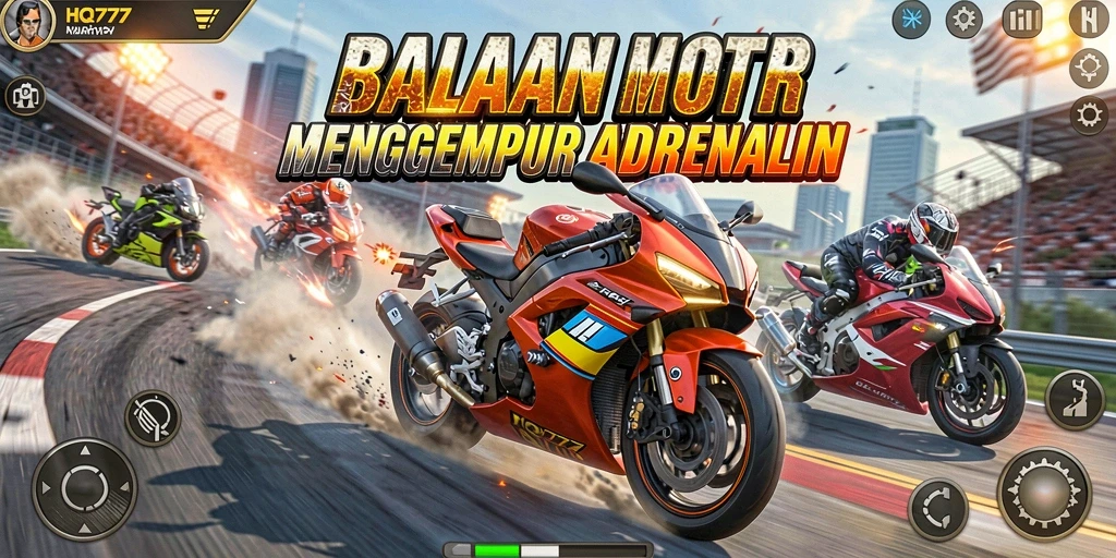 Gameplay menegangkan balapan motor di HQ777.
