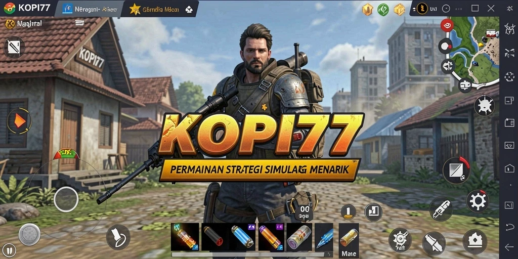 Tampilan gameplay menarik dari KOPI77 dengan kafe yang dikelola pemain.