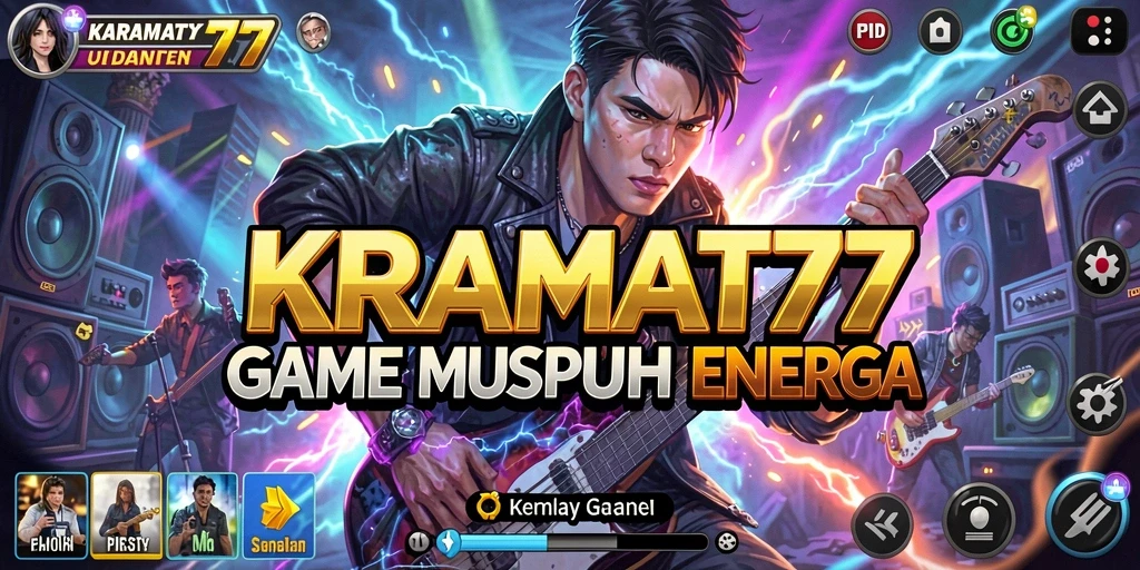 Screenshot KRAMAT77 menunjukkan gameplay seru dengan berbagai lagu.