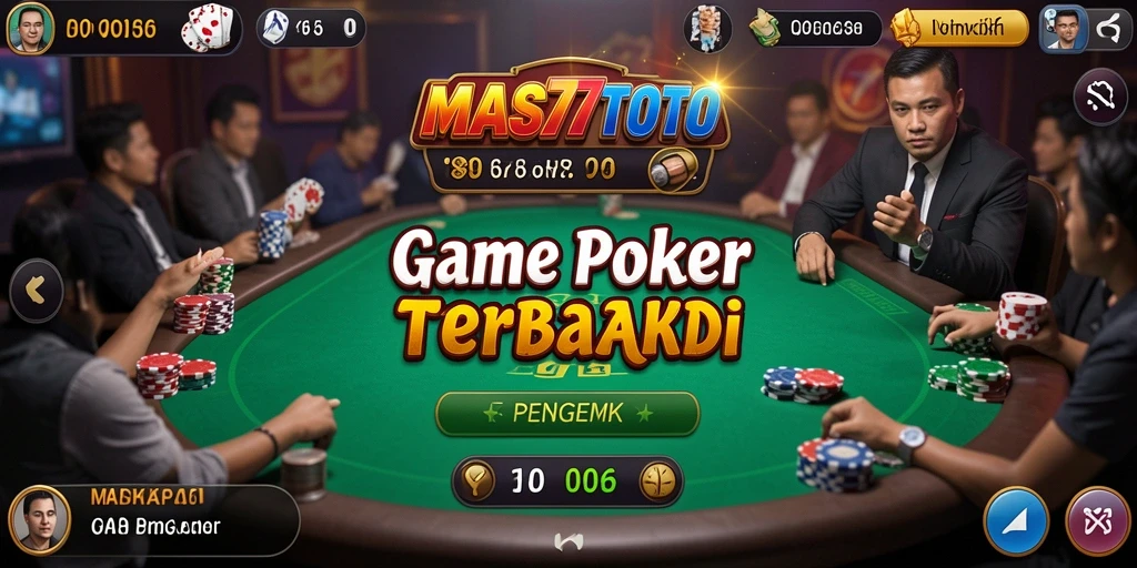 Tampilan gameplay menarik dari MAS77TOTO yang menggambarkan keseruan poker.