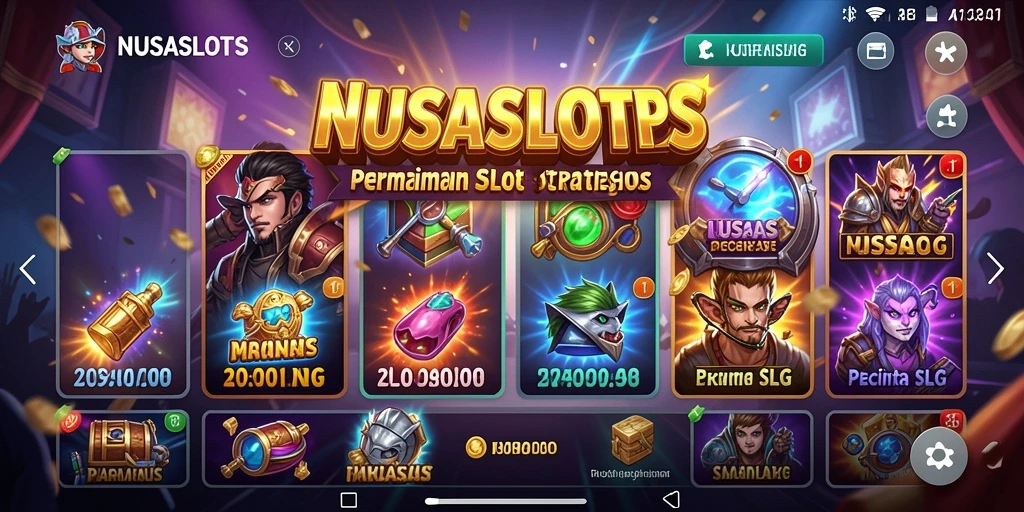 Gameplay seru NUSASLOTS dengan mesin slot strategis.