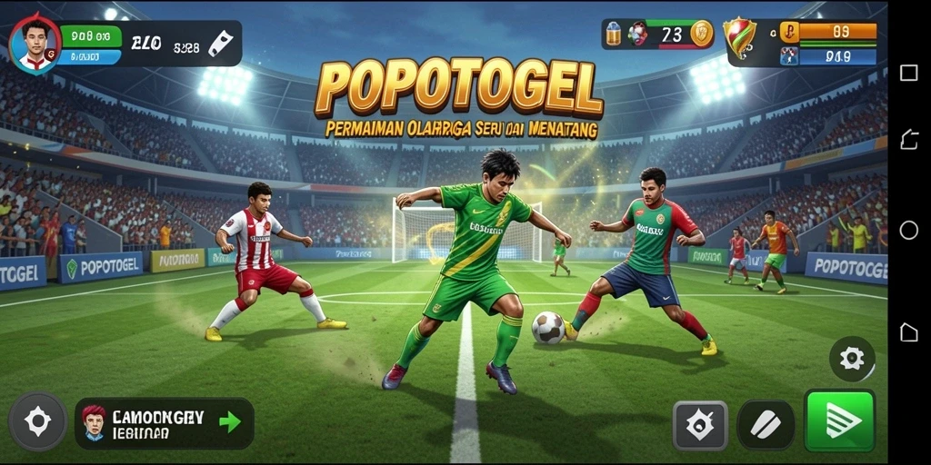 Tampilan gameplay seru dari POPOTOGEL dengan aksi olahraga yang mendebarkan.