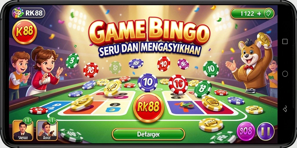 Screenshot RK88 menampilkan gameplay Bingo yang seru dan interaktif.