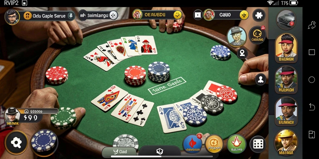 Screenshot gameplay <strong>RVIP2</strong> menampilkan pengalaman bermain Gaple yang seru.