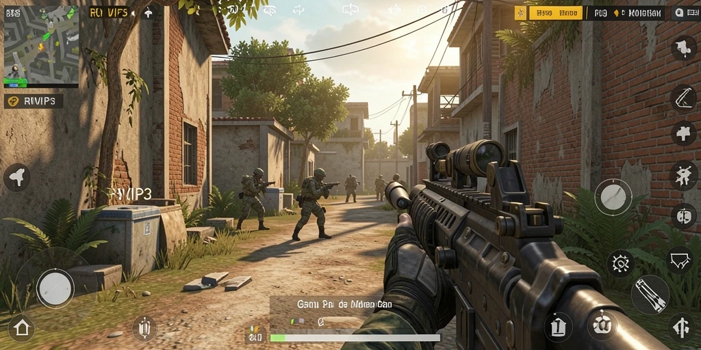 Screenshot menampilkan intense gameplay FPS di RVIP3.