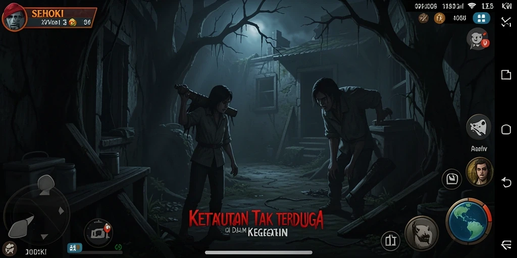 Screenshot SEHOKI menampilkan suasana kegelapan yang mencekam.