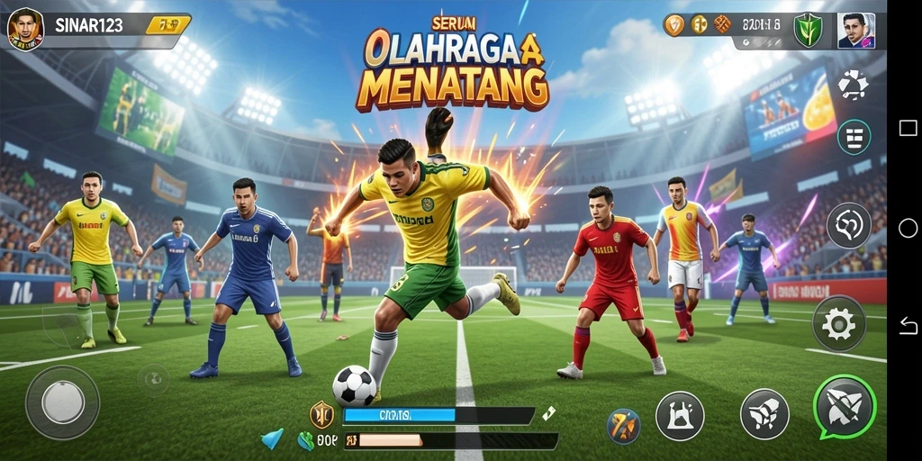 Tampilan screenshot utama SINAR123 yang menggambarkan aksi permainan olahraga.