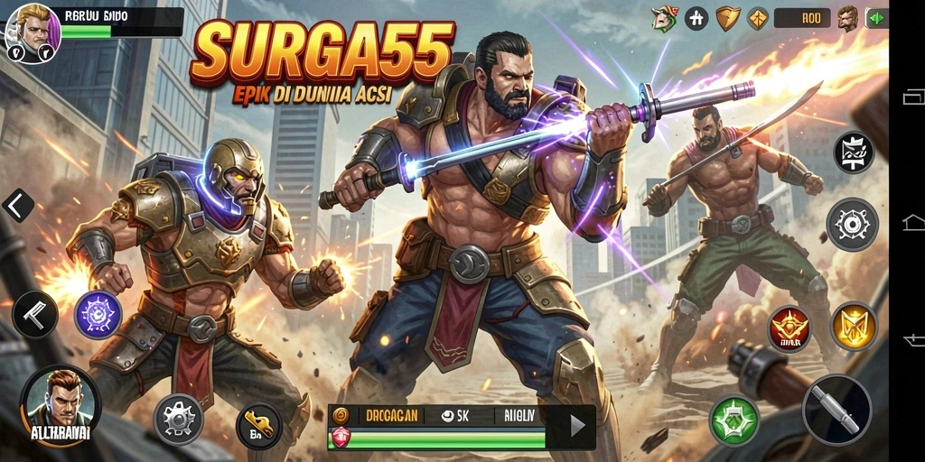 Tampilan gameplay SURGA55 yang menegangkan dan penuh aksi.