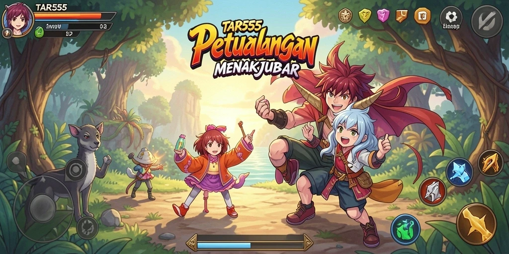 Tangkapan layar gameplay TAR555 yang seru dalam dunia anime.