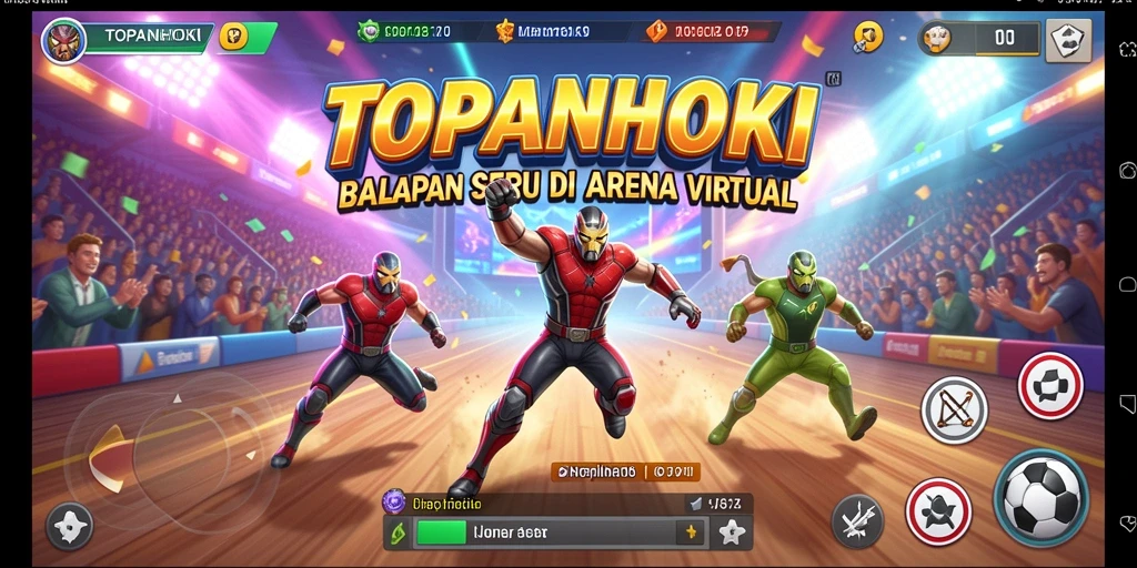 Gameplay seru dari TOPANHOKI dengan balapan yang mendebarkan.