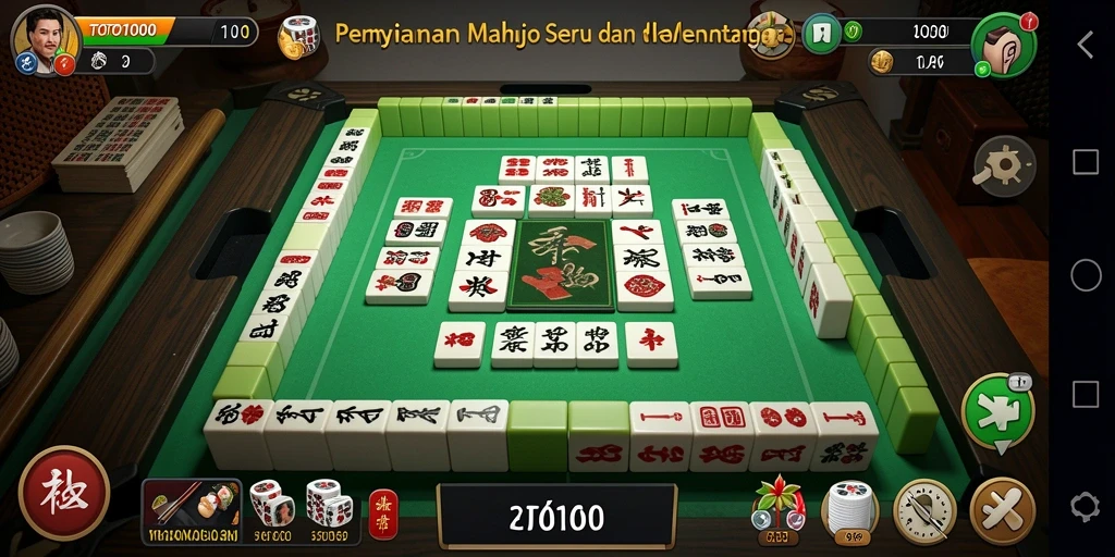 Tangkapan layar utama TOTO1000 menampilkan aksi seru permainan Mahjong.