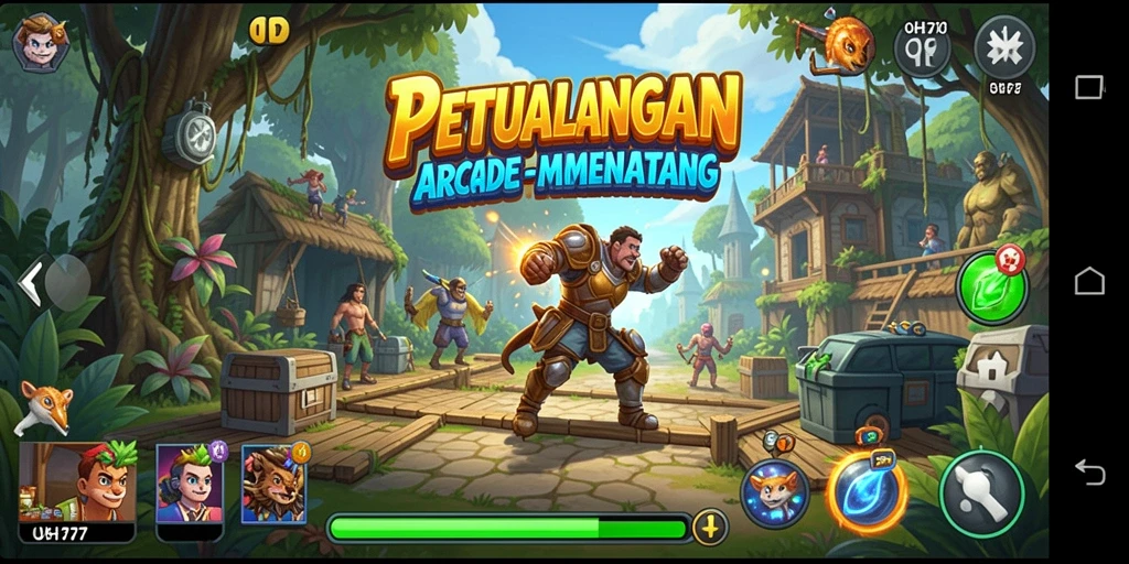 Tampilan gameplay UH77 yang seru dan penuh aksi dalam dunia Arcade.