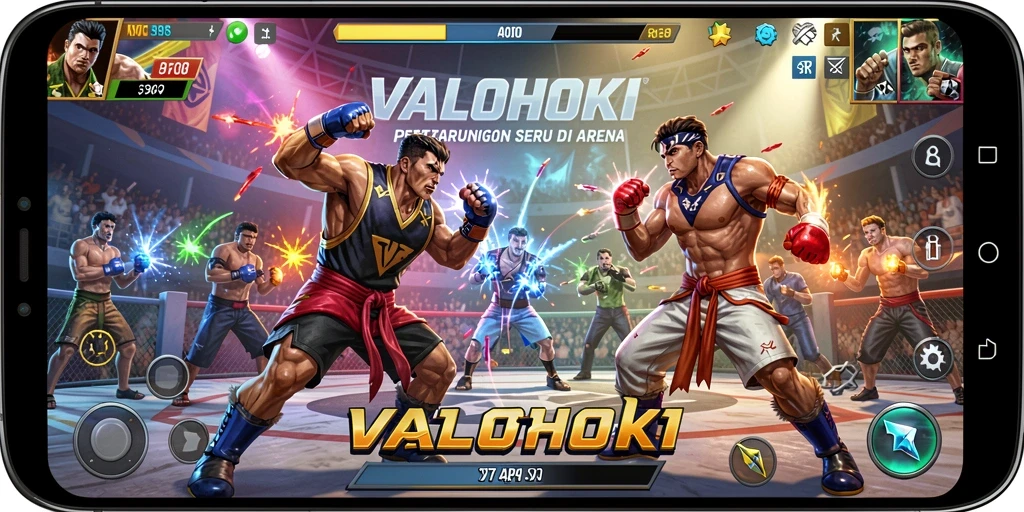 Tangkapan layar menunjukkan pertarungan seru di arena VALOHOKI.