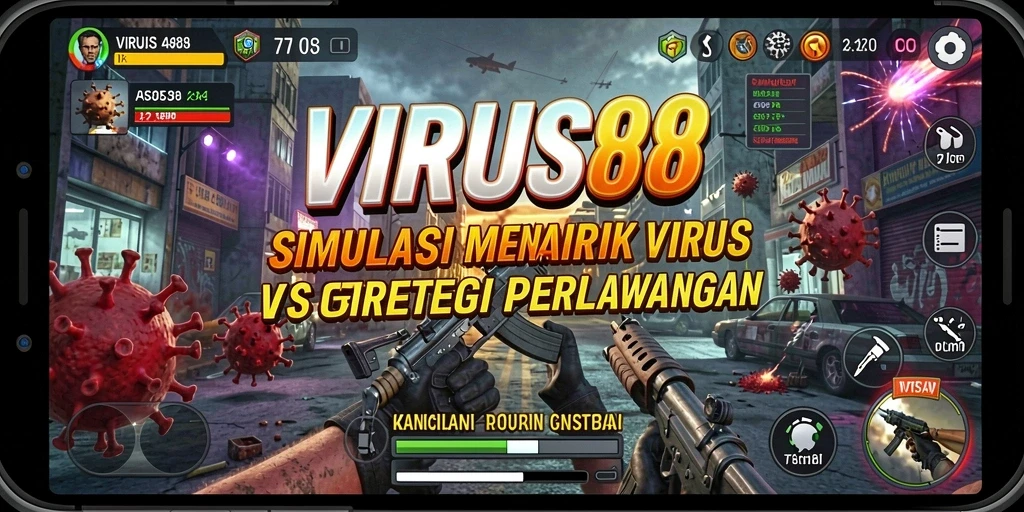 Screenshot gameplay <strong>VIRUS88</strong> menampilkan aksi seru dalam simulasi virus.